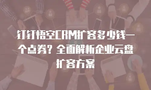 钉钉悟空CRM扩容多少钱一个点券？全面解析企业云盘扩容方案