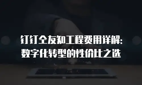 钉钉仝友知工程费用详解：数字化转型的性价比之选