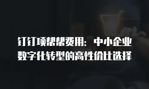 钉钉项帮帮费用：中小企业数字化转型的高性价比选择