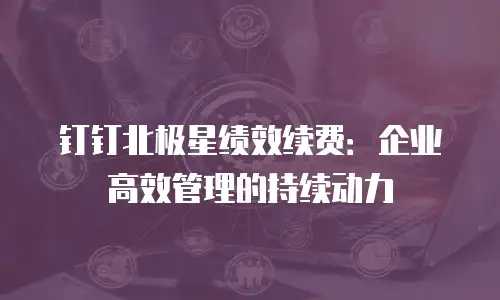 钉钉北极星绩效续费：企业高效管理的持续动力