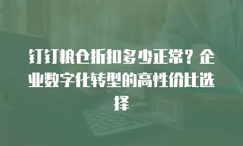 钉钉粮仓折扣多少正常？企业数字化转型的高性价比选择