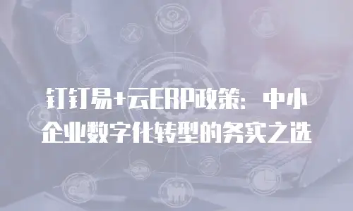 钉钉易+云ERP政策：中小企业数字化转型的务实之选