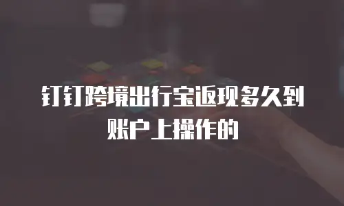 钉钉跨境出行宝返现多久到账户上操作的