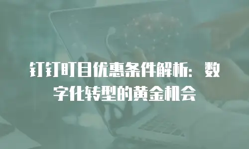 钉钉盯目优惠条件解析：数字化转型的黄金机会