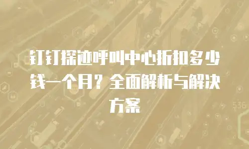 钉钉探迹呼叫中心折扣多少钱一个月？全面解析与解决方案