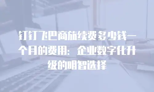 钉钉飞巴商旅续费多少钱一个月的费用：企业数字化升级的明智选择