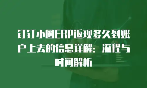 钉钉小圈ERP返现多久到账户上去的信息详解：流程与时间解析