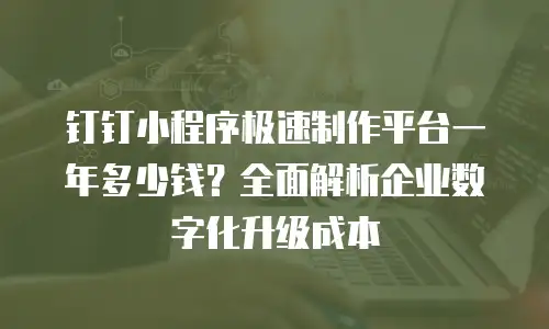 钉钉小程序极速制作平台一年多少钱？全面解析企业数字化升级成本