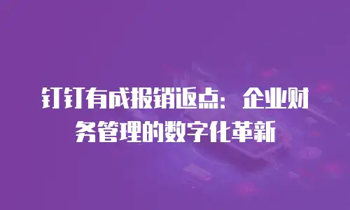 钉钉有成报销返点：企业财务管理的数字化革新