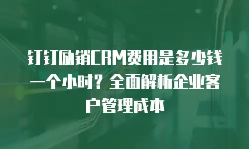 钉钉励销CRM费用是多少钱一个小时？全面解析企业客户管理成本