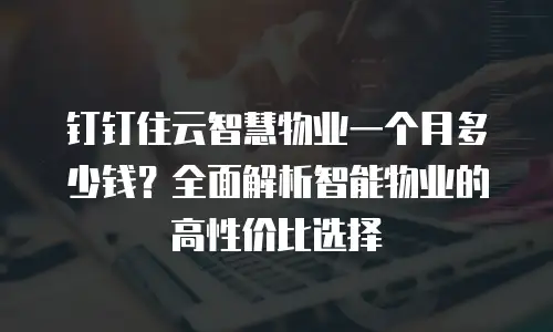 钉钉住云智慧物业一个月多少钱？全面解析智能物业的高性价比选择