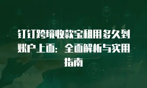 钉钉跨境收款宝租用多久到账户上面：全面解析与实用指南