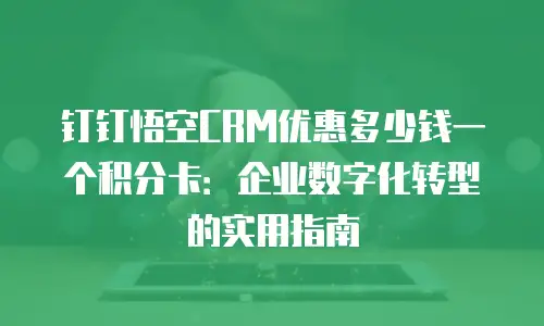钉钉悟空CRM优惠多少钱一个积分卡：企业数字化转型的实用指南