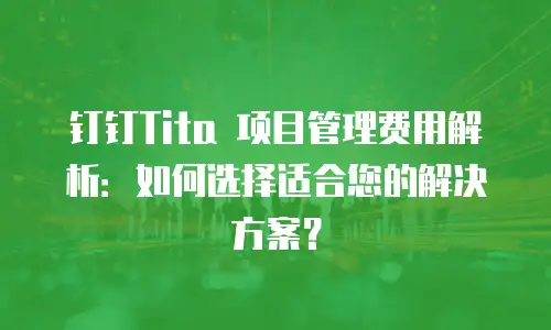 钉钉Tita 项目管理费用解析：如何选择适合您的解决方案？