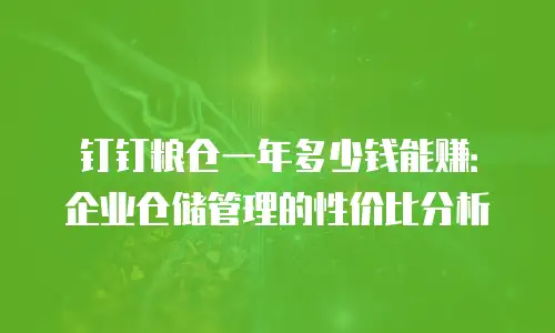 钉钉粮仓一年多少钱能赚：企业仓储管理的性价比分析