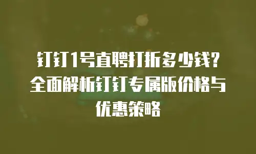 钉钉1号直聘打折多少钱？全面解析钉钉专属版价格与优惠策略