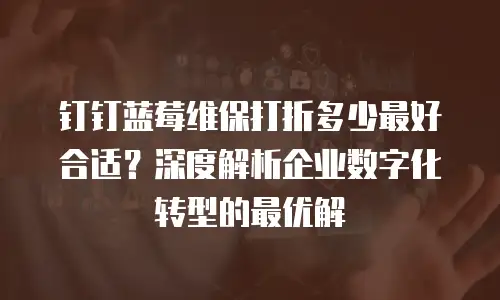 钉钉蓝莓维保打折多少最好合适？深度解析企业数字化转型的最优解