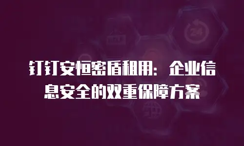 钉钉安恒密盾租用：企业信息安全的双重保障方案