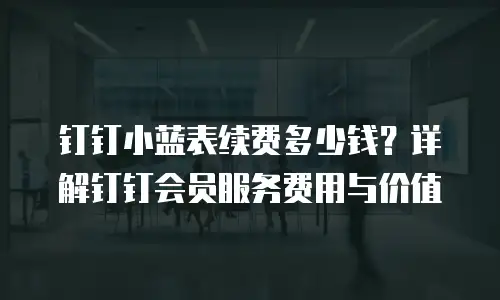 钉钉小蓝表续费多少钱？详解钉钉会员服务费用与价值
