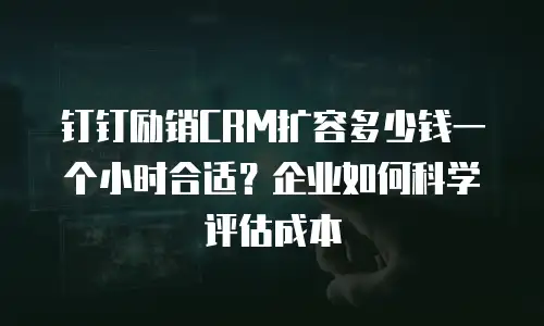 钉钉励销CRM扩容多少钱一个小时合适？企业如何科学评估成本