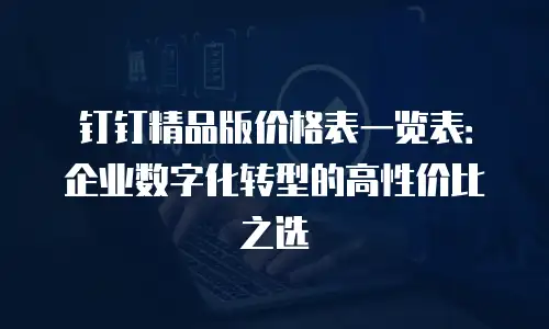 钉钉精品版价格表一览表：企业数字化转型的高性价比之选