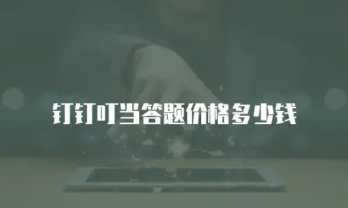 钉钉叮当答题价格多少钱