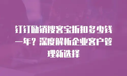 钉钉励销搜客宝折扣多少钱一年？深度解析企业客户管理新选择
