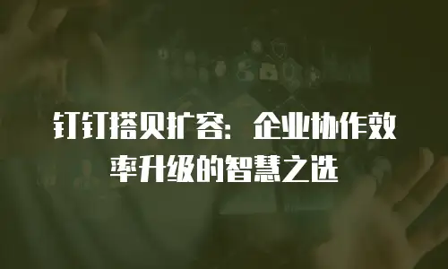 钉钉搭贝扩容：企业协作效率升级的智慧之选