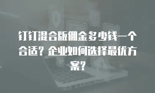 钉钉混合版佣金多少钱一个合适？企业如何选择最优方案？