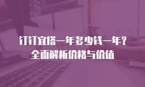钉钉宜搭一年多少钱一年？全面解析价格与价值