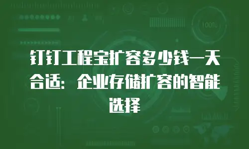 钉钉工程宝扩容多少钱一天合适：企业存储扩容的智能选择