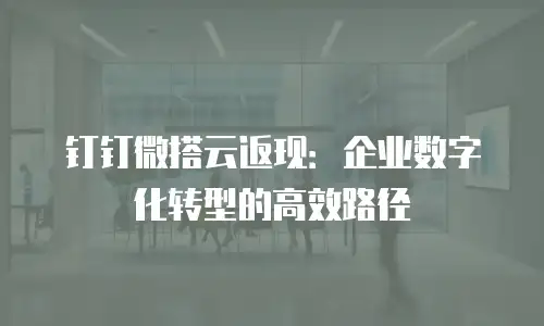 钉钉微搭云返现：企业数字化转型的高效路径