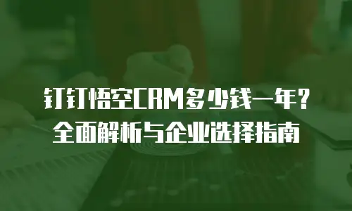 钉钉悟空CRM多少钱一年？全面解析与企业选择指南