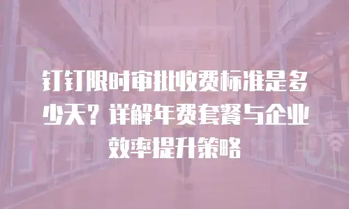 钉钉限时审批收费标准是多少天？详解年费套餐与企业效率提升策略