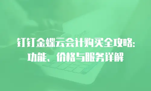钉钉金蝶云会计购买全攻略：功能、价格与服务详解