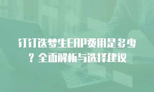 钉钉迭梦生ERP费用是多少？全面解析与选择建议
