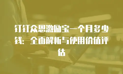 钉钉众恩激励宝一个月多少钱：全面解析与使用价值评估