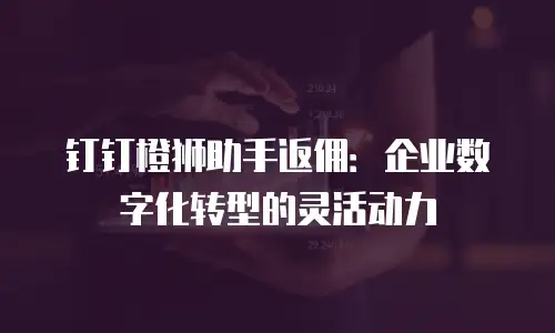 钉钉橙狮助手返佣：企业数字化转型的灵活动力