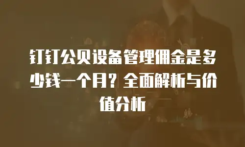 钉钉公贝设备管理佣金是多少钱一个月？全面解析与价值分析