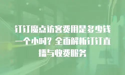 钉钉魔点访客费用是多少钱一个小时？全面解析钉钉直播与收费服务