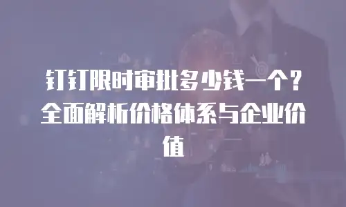 钉钉限时审批多少钱一个？全面解析价格体系与企业价值