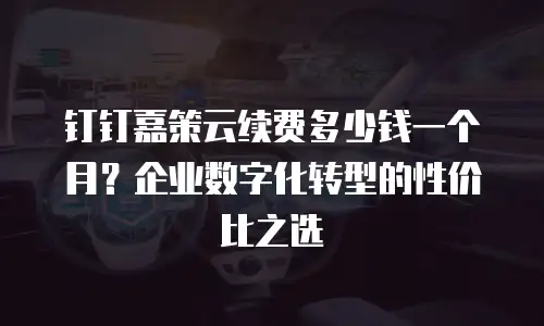 钉钉嘉策云续费多少钱一个月？企业数字化转型的性价比之选