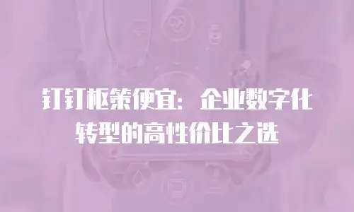 钉钉枢策便宜：企业数字化转型的高性价比之选
