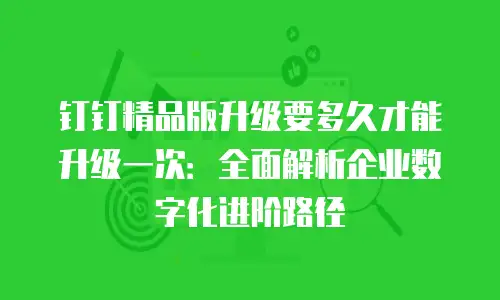 钉钉精品版升级要多久才能升级一次：全面解析企业数字化进阶路径