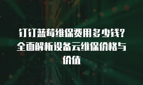 钉钉蓝莓维保费用多少钱？全面解析设备云维保价格与价值