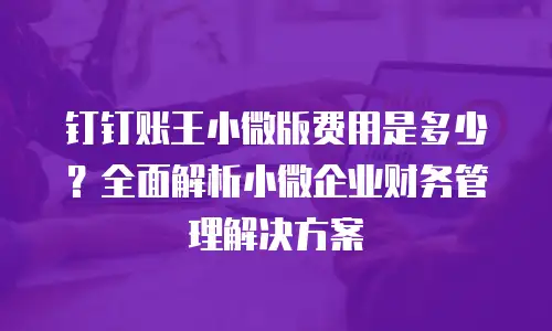 钉钉账王小微版费用是多少？全面解析小微企业财务管理解决方案