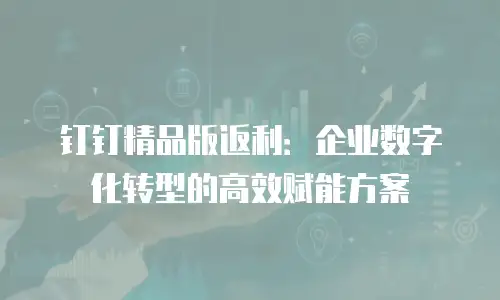 钉钉精品版返利：企业数字化转型的高效赋能方案