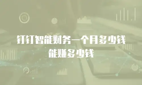 钉钉智能财务一个月多少钱能赚多少钱