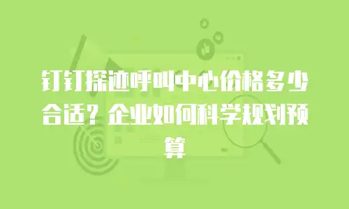 钉钉探迹呼叫中心价格多少合适？企业如何科学规划预算