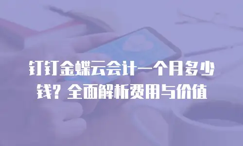 钉钉金蝶云会计一个月多少钱？全面解析费用与价值